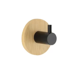TENDANCE Patère adhesive 3M bambou (D4.5 cm) Noir Best