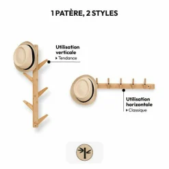 ATMOSPHERA Patère double sens 6 têtes Bambou le Naturel Online