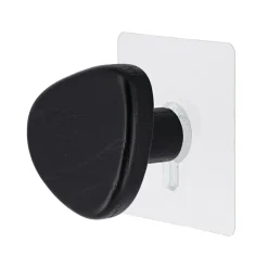 TENDANCE Patère murale adhésive (D6,5 cm) Galet Noir Sale