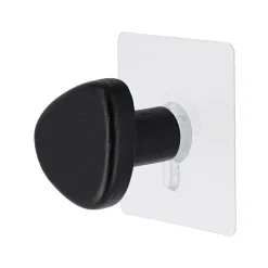 TENDANCE Patère murale adhésive (D5,5 cm) Galet Noir Best