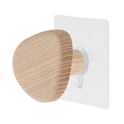 TENDANCE Patère murale adhésive (D6,5 cm) Galet Naturel Hot