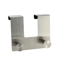 TENDANCE Patère pour porte acier inoxydable 2 crochets (H10 cm) Chrome Argent Outlet