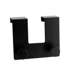 TENDANCE Patère pour porte métal 2 crochets (H10 cm) Noir Sale