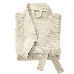 EMINZA Peignoir de bain gaze de coton S/M Gaïa pampa Beige Clearance