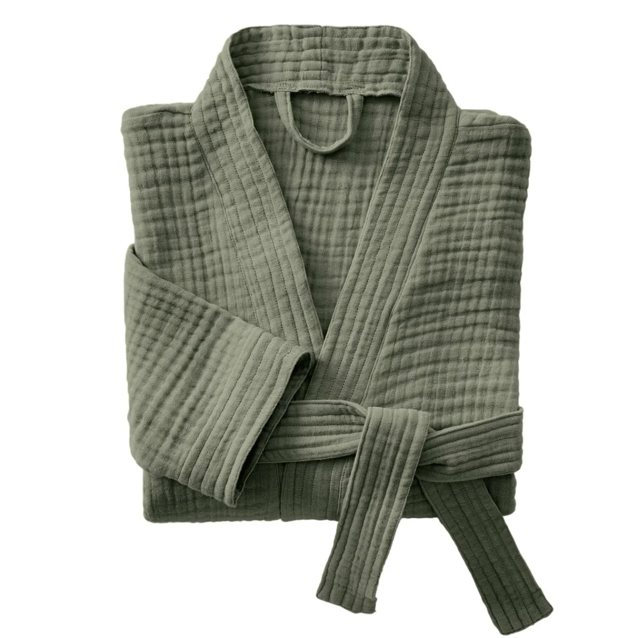 EMINZA Peignoir de bain gaze de coton L/XL Gaïa Vert romarin Clearance