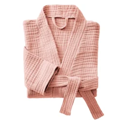 EMINZA Peignoir de bain gaze de coton L/XL Gaïa Rose Pêche Sale
