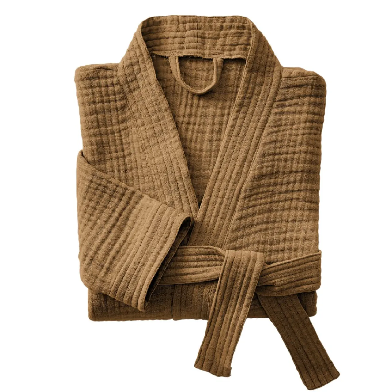 EMINZA Peignoir de bain gaze de coton S/M Gaïa Camel Clearance