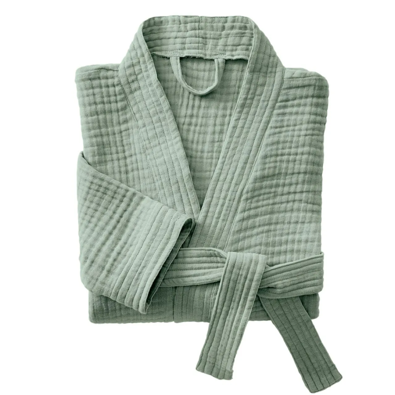 EMINZA Peignoir de bain gaze de coton S/M Gaïa Vert Eucalyptus Hot