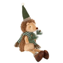 JJA Peluche assise (H61cm) Hérisson de la forêt et vert Beige