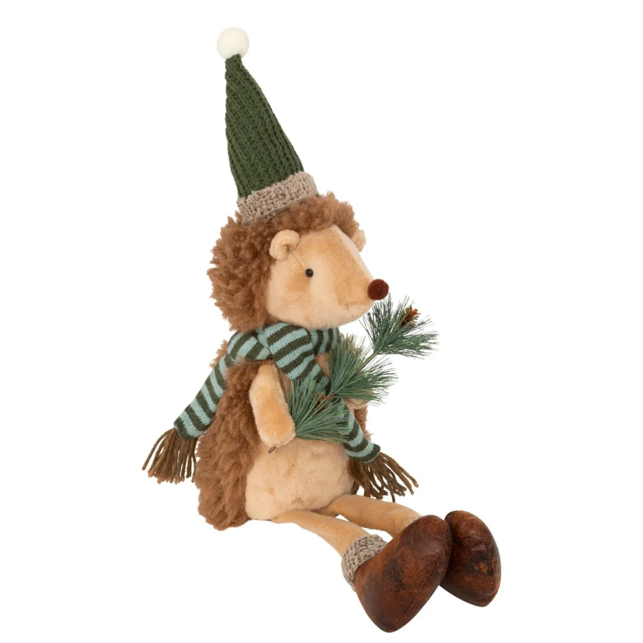 JJA Peluche assise (H61cm) Hérisson de la forêt et vert Beige
