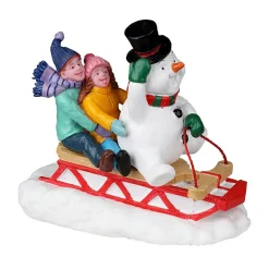 LEMAX Personnages Luge avec Frosty le bonhomme de neige Best