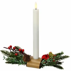 KAEMINGK Photophore avec bougie LED (H15 cm) Baies sauvages Blanc chaud Hot