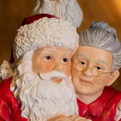 KAEMINGK Pied de sapin géant (H97 cm) Père et Mère de Noël Rouge Sale