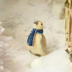 KAEMINGK Pingouin de Noël (H26 cm) Igloo écharpe bleu clair Gris