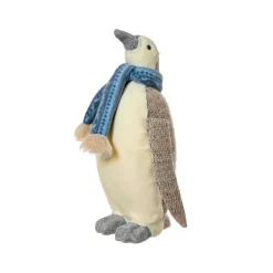 KAEMINGK Pingouin de Noël (H26 cm) Igloo écharpe bleu clair Gris