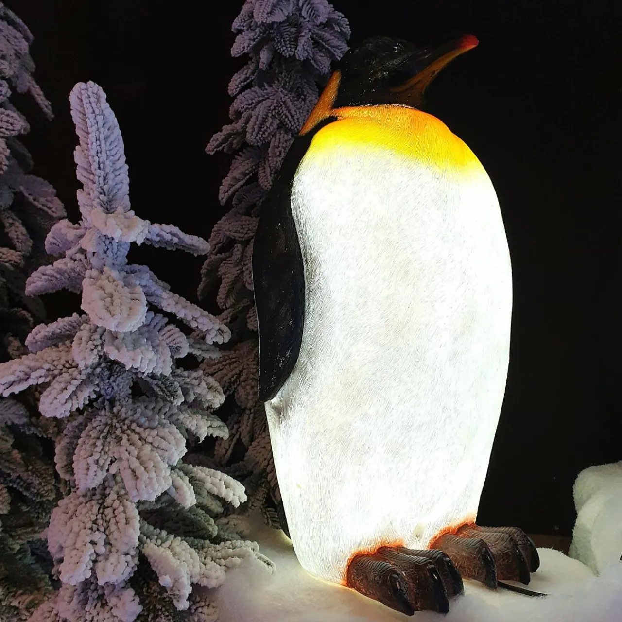 KAEMINGK Pingouin lumineux fibre de verre 8 LED (H50 cm) Zélian Blanc froid Hot