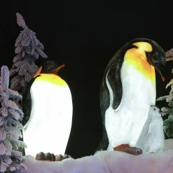 KAEMINGK Pingouin lumineux fibre de verre 8 LED (H50 cm) Zélian Blanc froid Hot