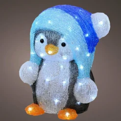 EMINZA Pingouin lumineux 60 LED (H33 cm) Fripon Blanc froid
