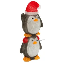 JJA Pingouins lumineux solaire 50 LED (H49 cm) Les copains clignotants Blanc froid Gris Outlet