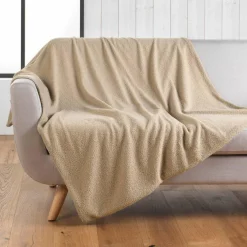 DOUCEUR D'INTERIEUR Plaid bouclette (125 x 150 cm) Wooly Beige