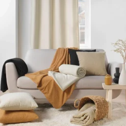 DOUCEUR D'INTERIEUR Plaid bouclette (125 x 150 cm) Wooly Beige