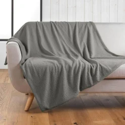 douceur d'intu017drieur Plaid bouclette (125 x 150 cm) Wooly Gris Online