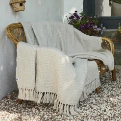L'EFFET PAPILLON Plaid canapé matière recyclée (180 x 220 cm) Gabin pampa Beige