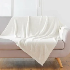DOUCEUR D'INTERIEUR Plaid (150 cm) Tricotine Ecru Sale