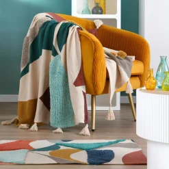 STOF Plaid coton recyclé (125 x 150 cm) Blokken Multicolore