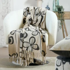STOF Plaid coton recyclé (125 x 150 cm) Tilda Ecru Hot