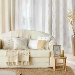 DOUCEUR D'INTERIEUR Plaid coton (120 x 150 cm) Golden Sunset Ecru Clearance