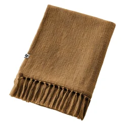 L'EFFET PAPILLON Plaid coton (180 x 220 cm) Sixtine Camel Best
