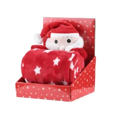 STOF Plaid de Noël (100 x 75 cm) et peluche Edgard Rouge Clearance