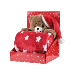STOF Plaid de Noël (100 x 75 cm) et peluche Lucien Rouge Sale