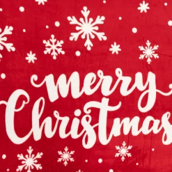 FEERIC LIGHTS Plaid de Noël (130 x 180 cm) Merry Christmas Rouge Outlet