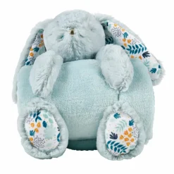 OSTARIA Plaid doux enfant (90 x 75 cm) et peluche Lapino Bleu Online
