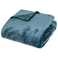Atmosphera, cru017dateur d'intu017drieur Plaid doux flanelle (180 x 230 cm) Cuddly Bleu foncé Bleu marine Hot