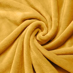 EMINZA Plaid doux flanelle (220 x 240 cm) Didou Jaune moutarde Clearance