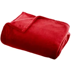 EMINZA Plaid doux flanelle (125 x 150 cm) Didou Rouge Hot
