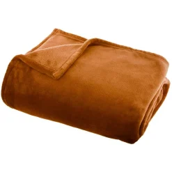 EMINZA Plaid doux flanelle (130 x 180 cm) Didou Cuivre Best