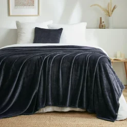 EMINZA Plaid doux flanelle (180 x 230 cm) Didou Gris Anthracite Online