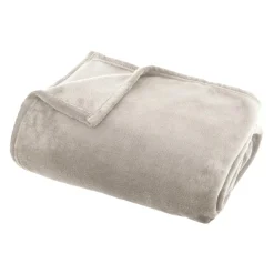 EMINZA Plaid doux flanelle (125 x 150 cm) Didou grège Beige