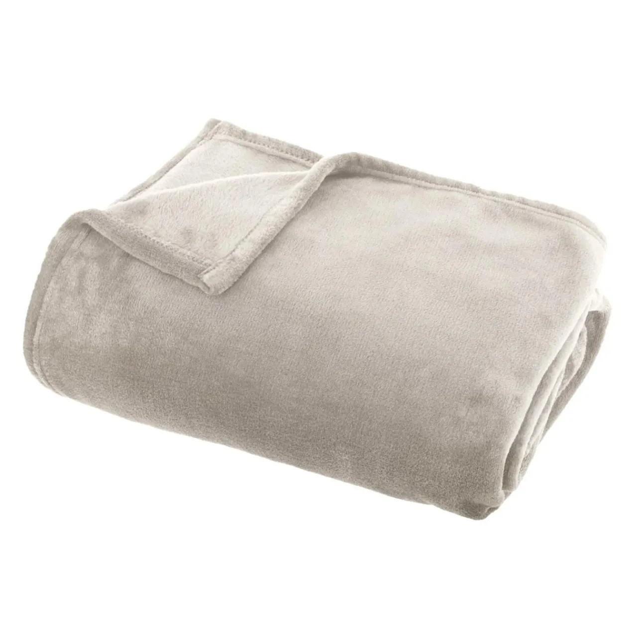 EMINZA Plaid doux flanelle (125 x 150 cm) Didou grège Beige