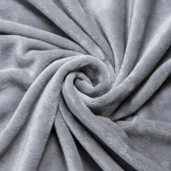 EMINZA Plaid doux flanelle (125 x 150 cm) Didou Gris clair