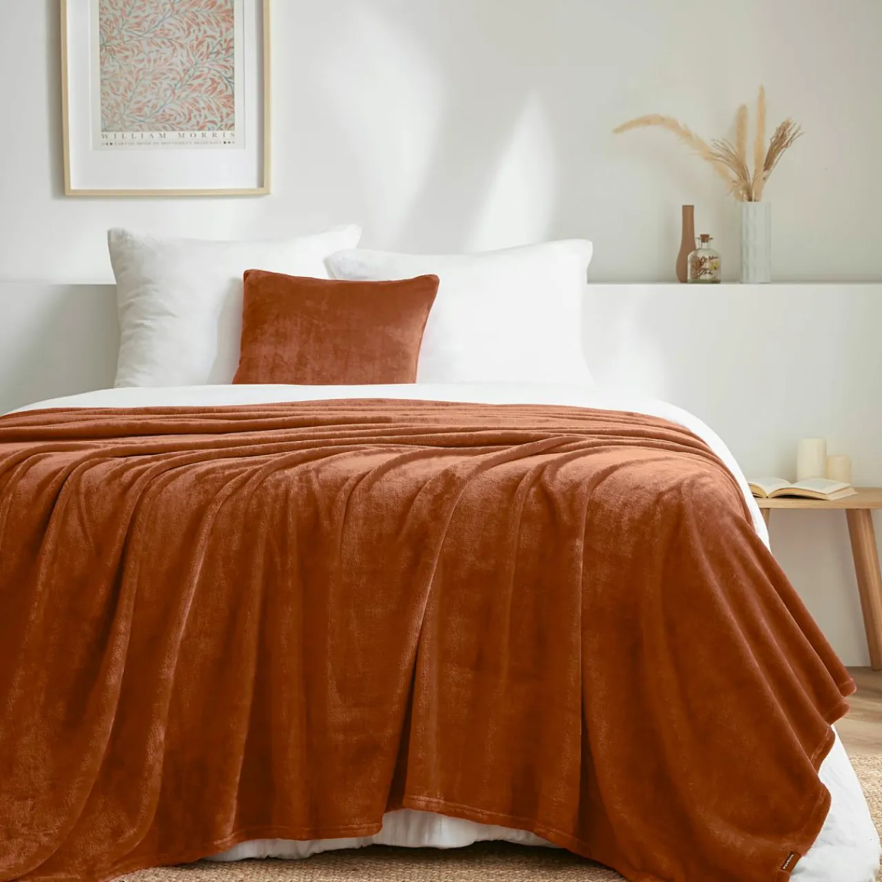 EMINZA Plaid doux flanelle (180 x 230 cm) Didou Cuivre Outlet