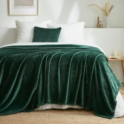 EMINZA Plaid doux flanelle (220 x 240 cm) Didou Vert Online