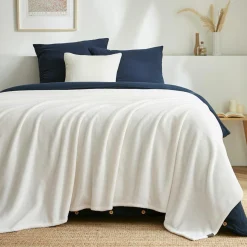 EMINZA Plaid doux flanelle (180 x 230 cm) Didou Ivoire New