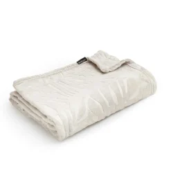 EMINZA Plaid doux flanelle (180 x 230 cm) Flore Ecru Sale