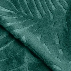 EMINZA Plaid doux flanelle (180 x 230 cm) Flore Vert Outlet