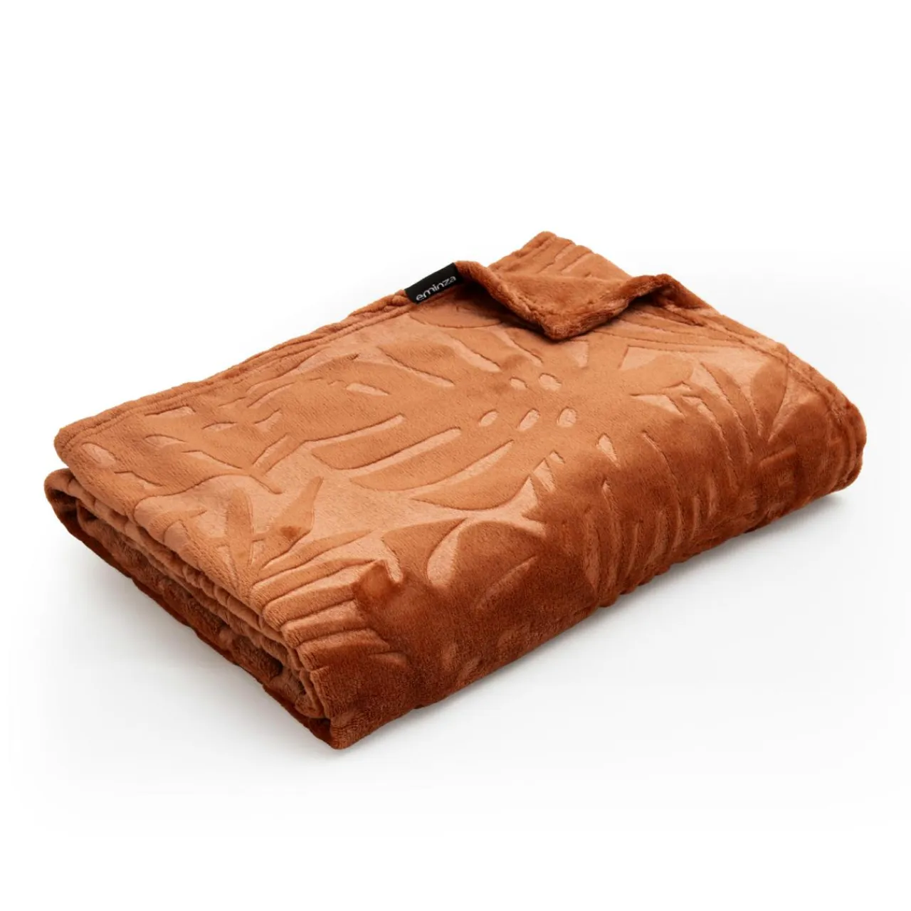 EMINZA Plaid doux flanelle (125 x 150 cm) Flore Cuivre Best